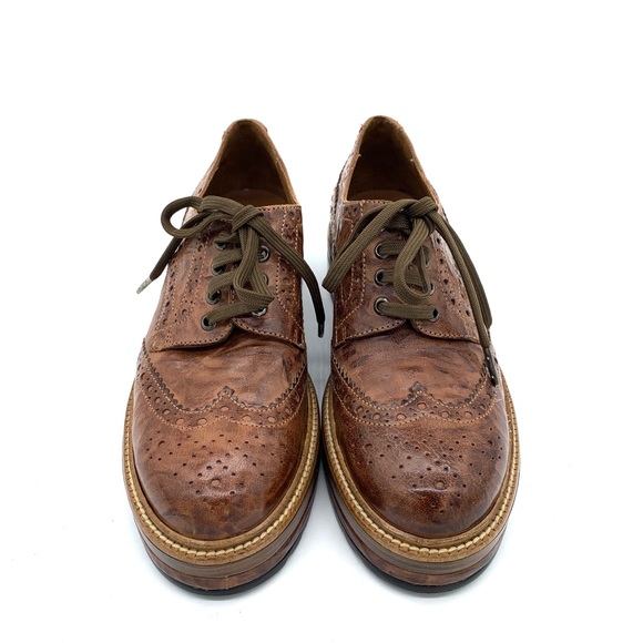 Pons Quintana Brown Leather Brogue Oxfords - Picture 3 of 12